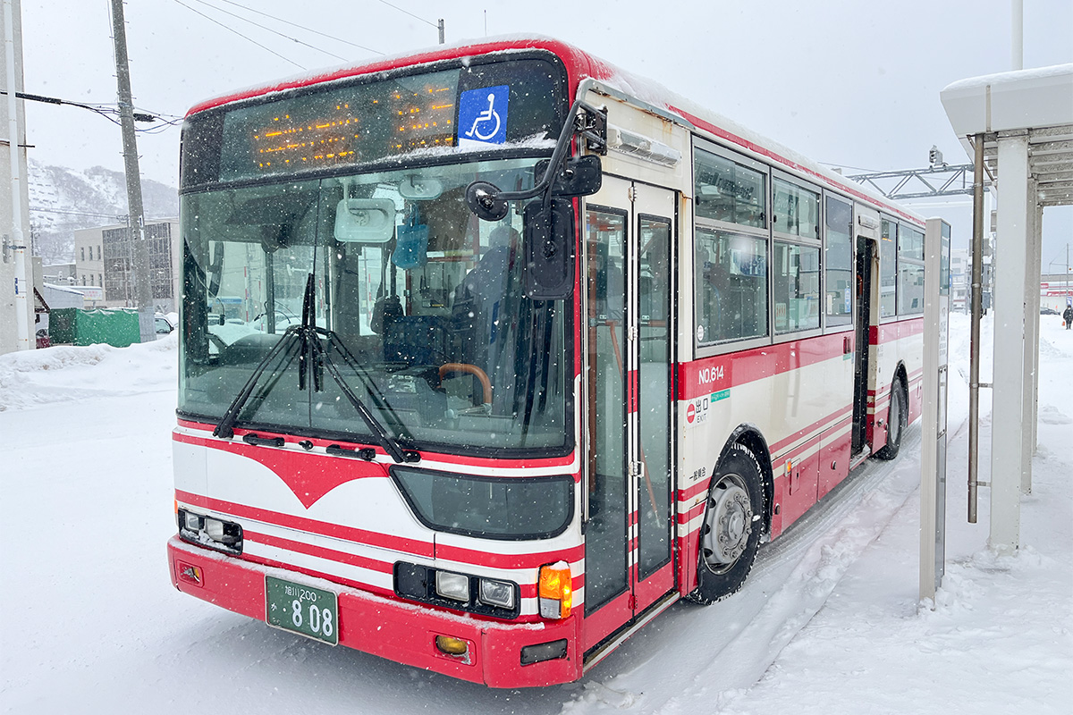 天北宗谷岬線のバスの写真。普通の路線バスです。