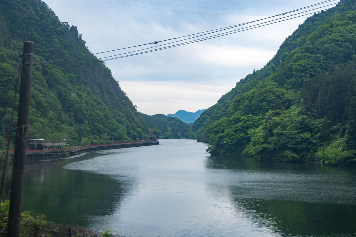 SLからの景色。阿賀野川の流れが美しい