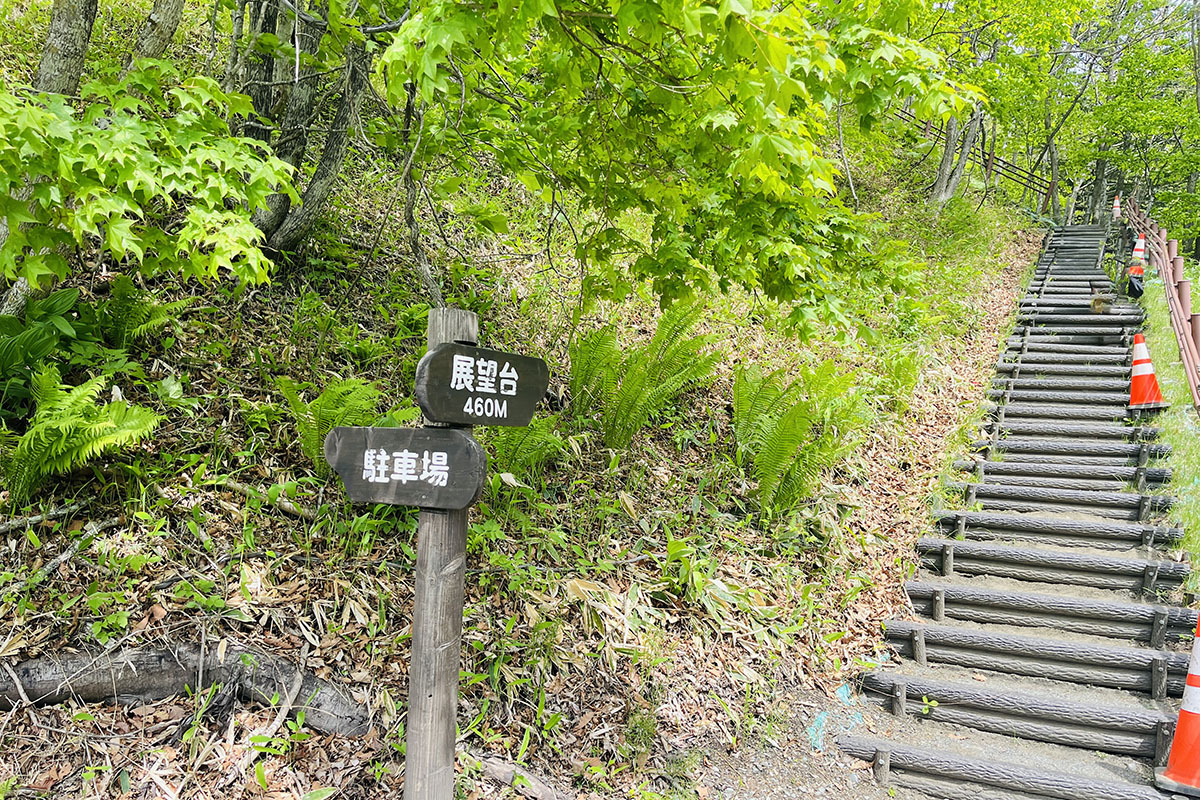 駅前の展望台への案内看板