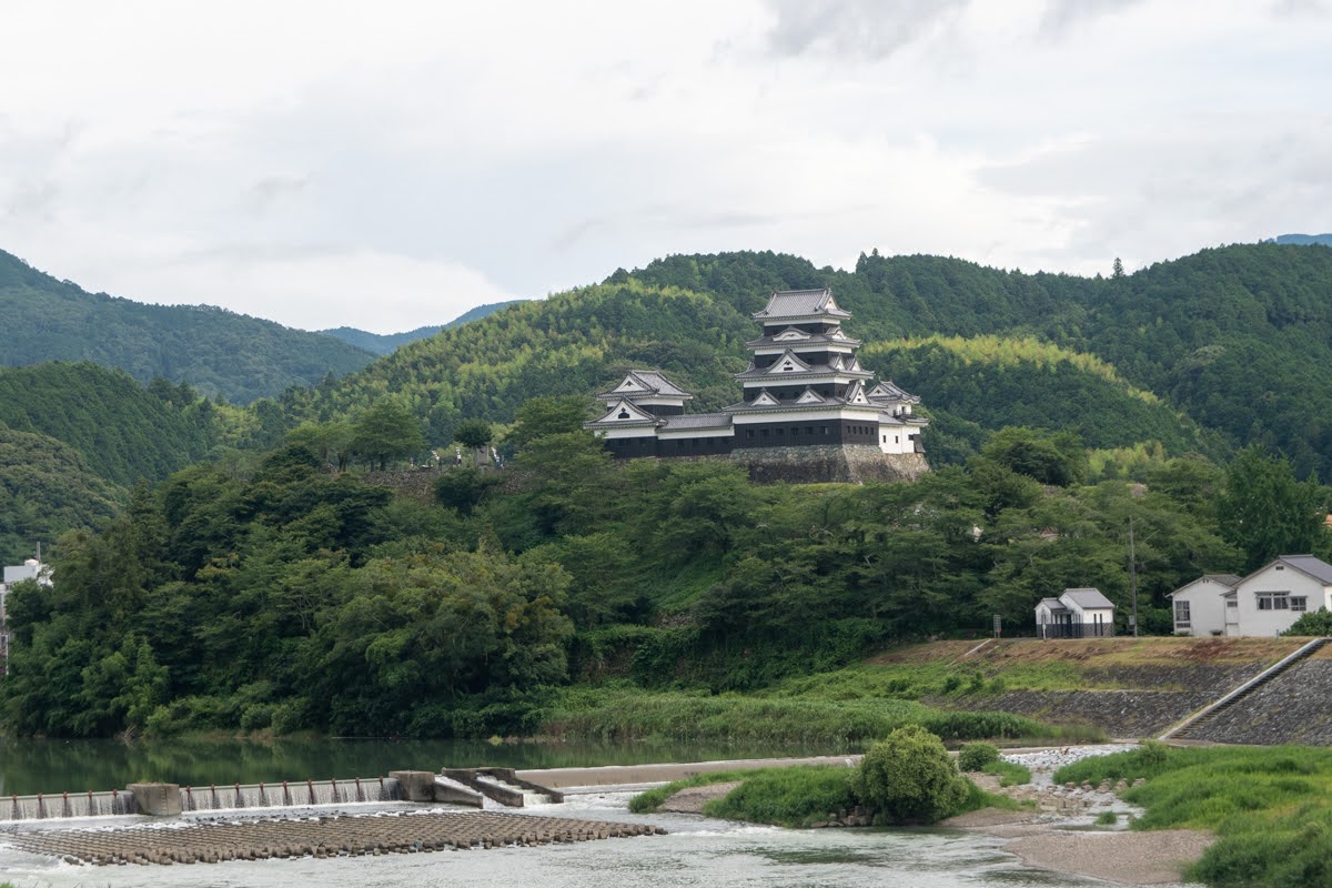 大洲城からの旗振り